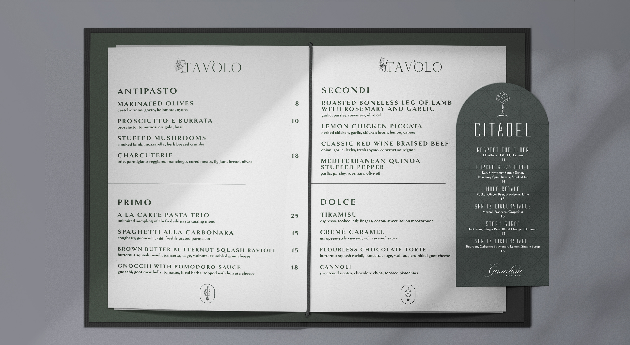 Hotel Cocktail Bar Menu